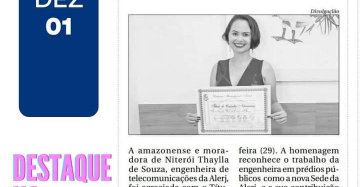 Thaylla de Souza é homenageada em Niterói