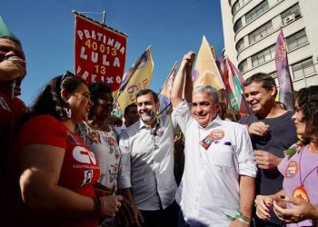 Marcelo Freixo e André Ceciliano em Japeri
