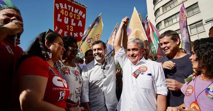 Marcelo Freixo e André Ceciliano em Japeri