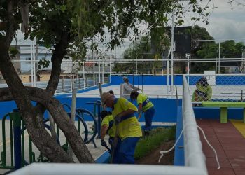 Obras de revitalização da Praça do Jardim Alcântara