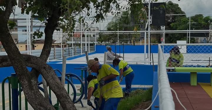 Obras de revitalização da Praça do Jardim Alcântara