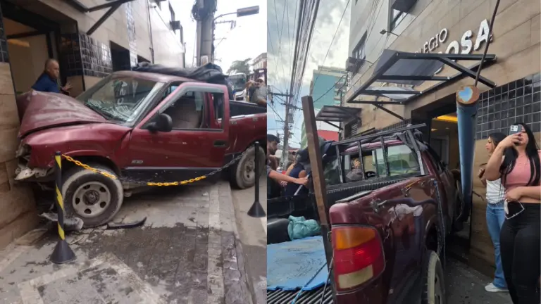 Carro perde o controle e atinge área em frente a Escola